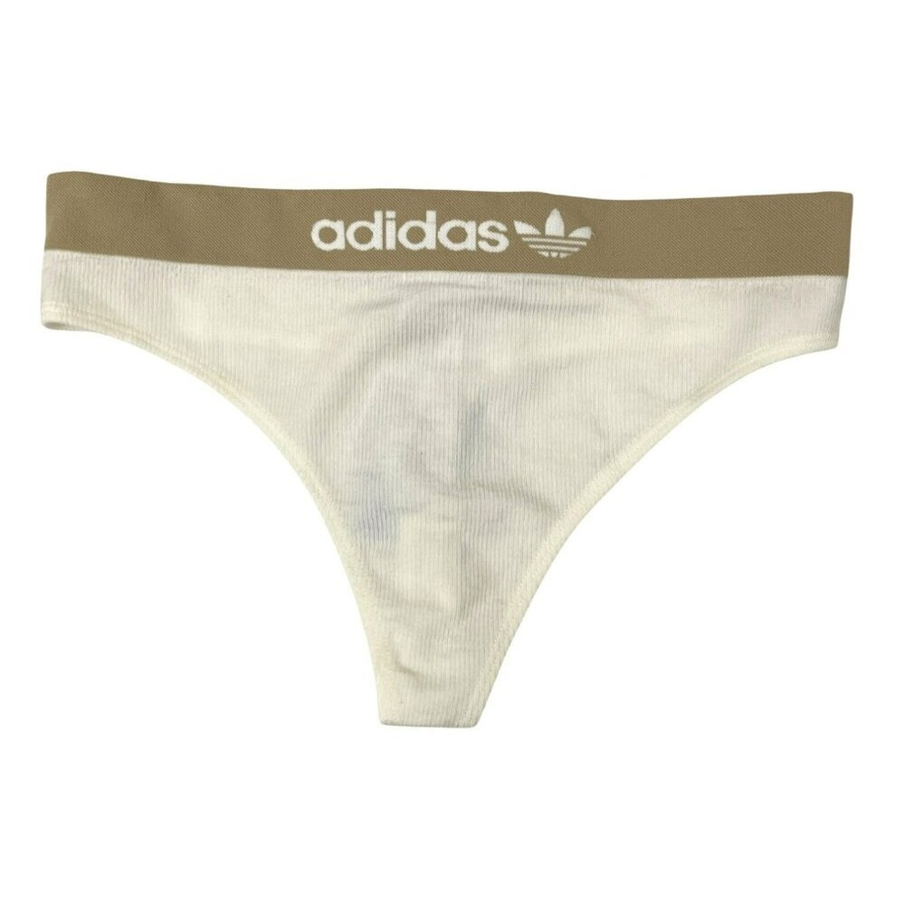 Adidas Womens Logo Rib Thong Underwear Large Stretch Band - Picture 1 of 4